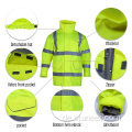 Wasserdichtes Hi Vis Hoodie Reißverschluss Reflektierende Sicherheitsjacke